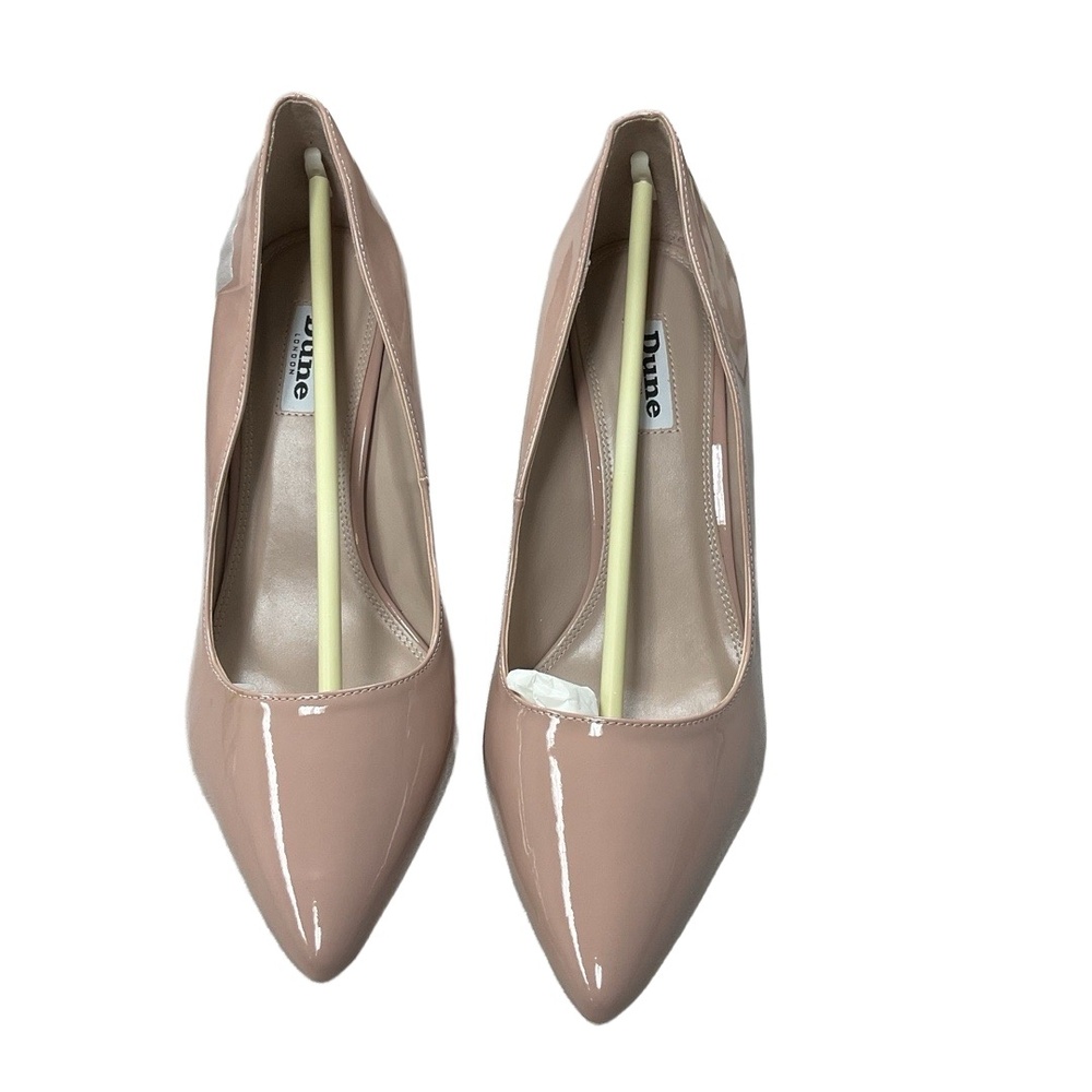 NWT Dune London Womens Pumps Size 8/41 Blush Patent Pointed Toe Kitten
